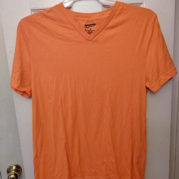Mens Arizona Jean Co Orange Short Sleeve Tee - Picture 1 of 3